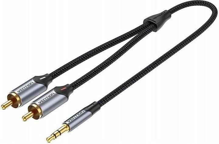 Immagine prodotto Vention Cavo 2xRCA (Cinch) jack a 3,5mm BCNBH 2m (grigio) (2 m, Cinch)