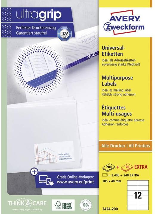 Actual product image Avery Universal labels