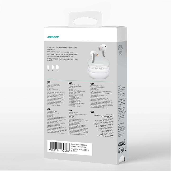 Produktbild Joyroom Jbuds Series JR-BB1 TWS kabellose In-Ear-Kopfhörer – Weiss (ANC, 7 h, Kabellos)