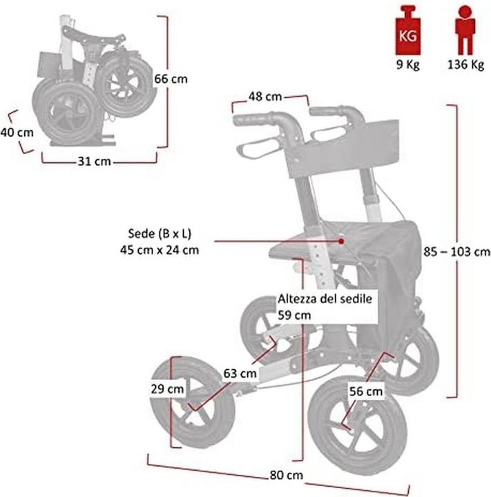 Actual product image Antar Travel rollator