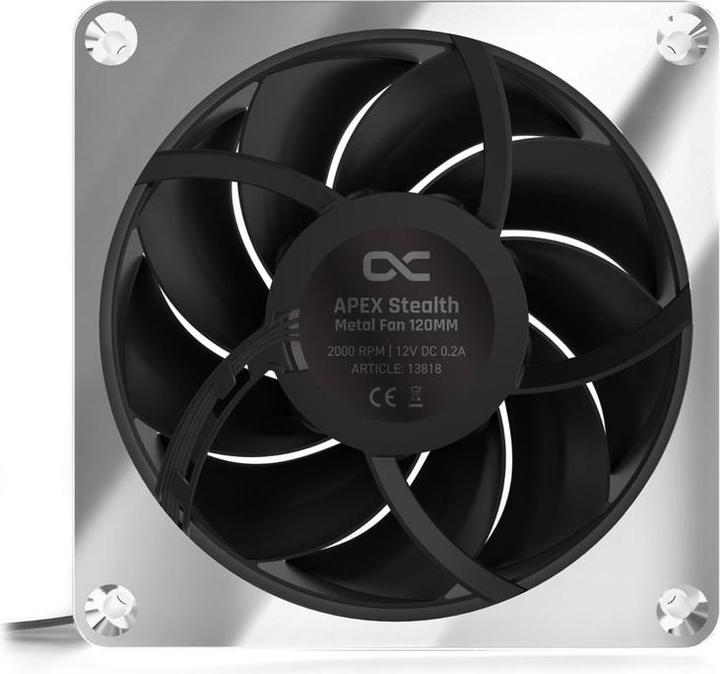 Immagine prodotto Alphacool Ventola Apex Stealth Metal Power 120mm 3000rpm (argento/nero) (120 mm, 1 x)