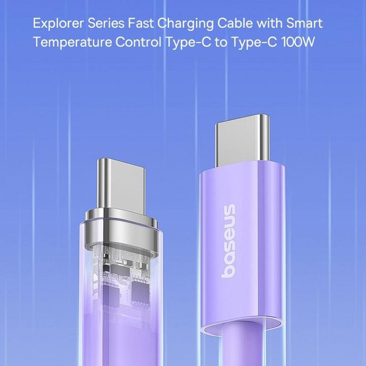 Produktbild Baseus Cable cabel Type C to Type C PD 6A 100W Explorer P10319703221-01 / CB000043 1 m purple (1 m, 100 W)