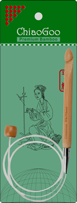 Actual product image ChiaoGoo Tunesian hooks Bamboo (with cable)