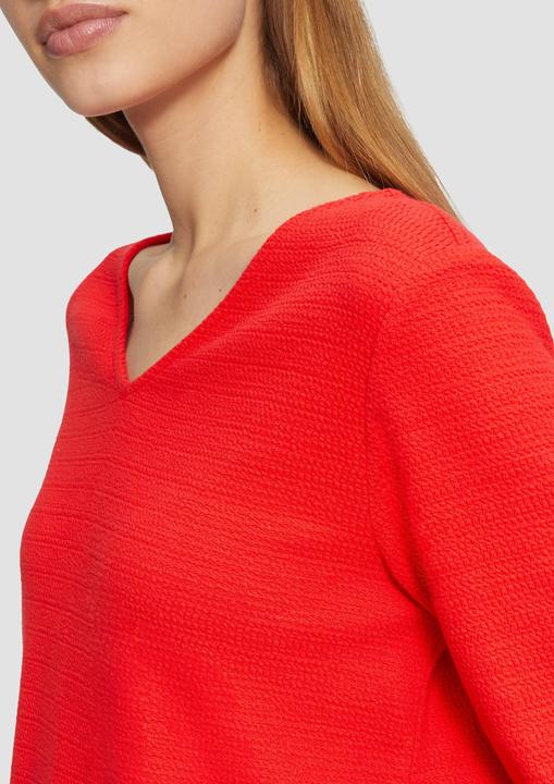 Produktbild S.Oliver Sweatshirt Strukturiertes Jersey-Sweatshirt mit V-Ausschnitt und 3/4-Ärmeln (42)