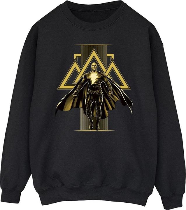 Produktbild Schwarzes Adam Rising Sweatshirt aus Baumwolle mit goldenen Symbolen (M)