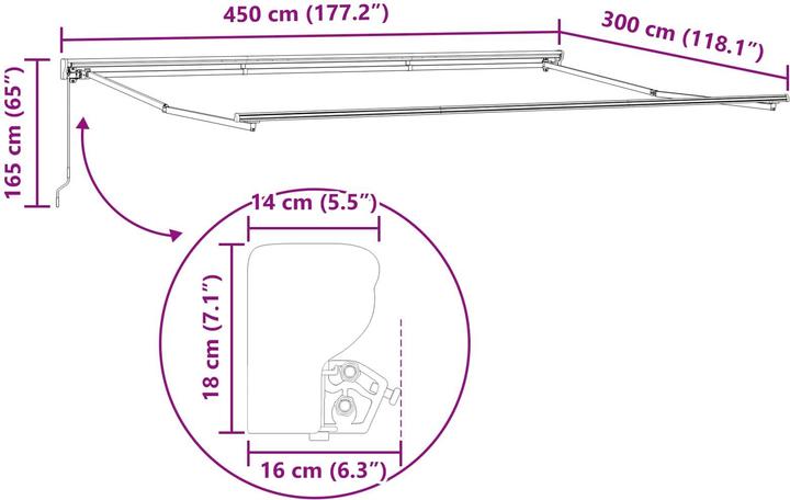 Produktbild vidaXL Einziehbare Markise (3 m)
