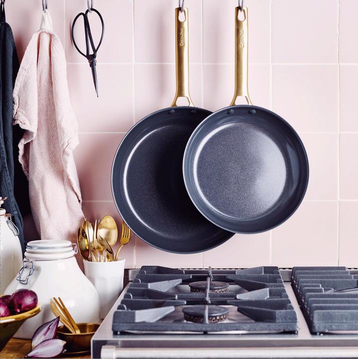 Immagine prodotto Greenpan Padelle in ceramica PADOVA Black 20 + 24 + 28 cm (28 cm, Set di pentole e padelle da cucina, Alluminio)