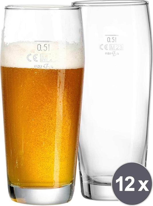 Ritzenhoff & Breker Bierglas "Willybecher", 0,5 liter diameter: 80 mm, hoogte: 180 mm, vaatwasmachinebestendig (0.50 l, 12 x)