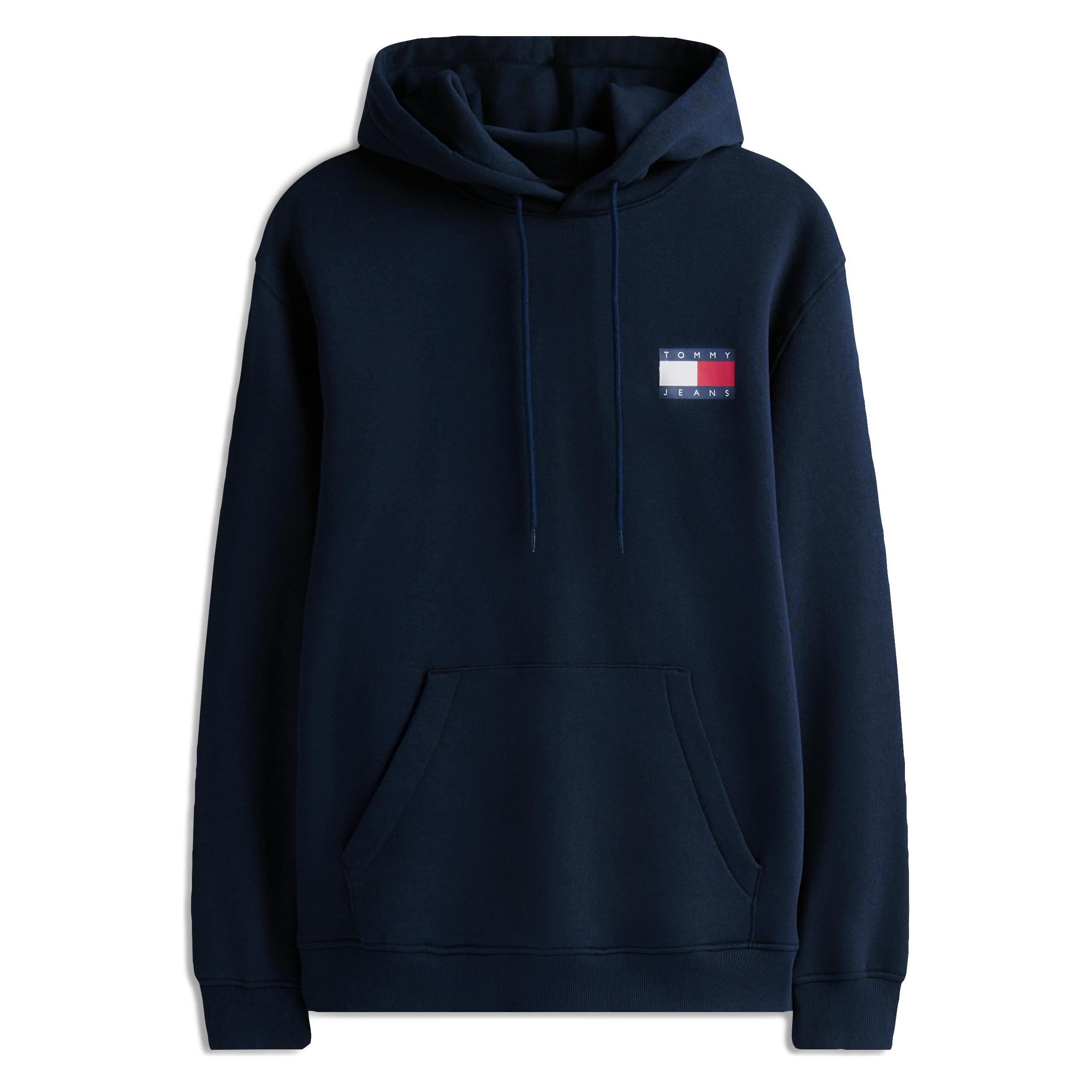 Tommy Hilfiger, Herren, Pullover, Tommy Jeans Tjm Reg Essential Flag Hoodie, Blau, (L)