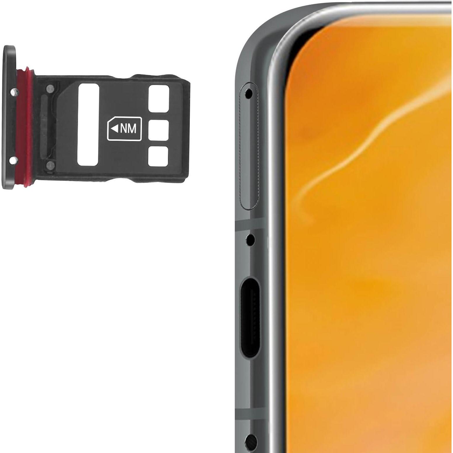 Thumbnail - Clappio Ersatz Sim-Halter Huawei P40 / P40 Pro (SIM-Halterung, Huawei P40 Pro), Mobilgerät Ersatzteile, Schwarz