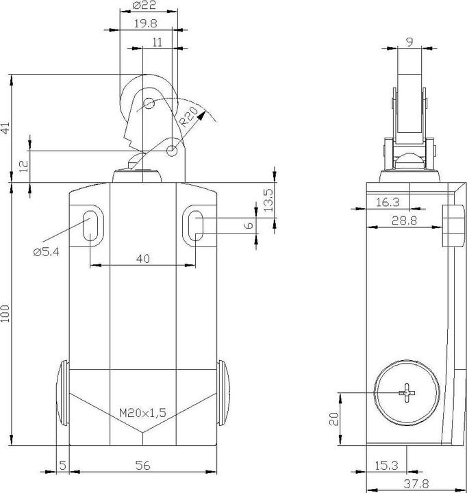 Produktbild Siemens Positionsschalter 56mm Rollenhebel