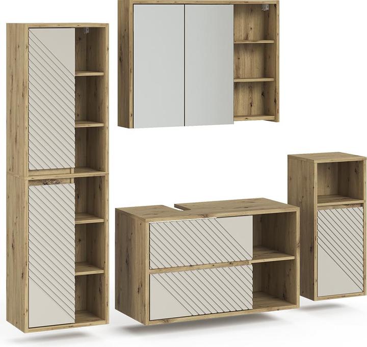 Produktbild Vicco Badmöbel-Set Viola, Artisan-Eiche, 4 Teile