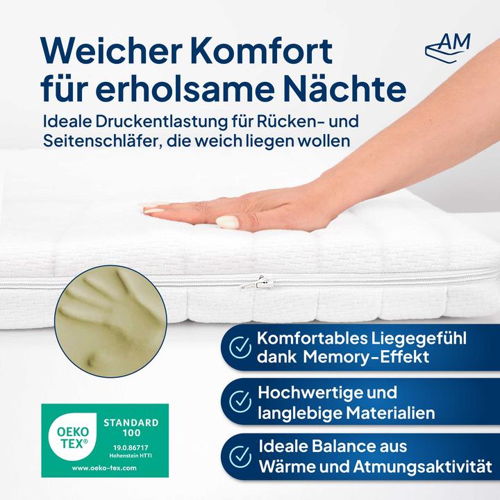 Image du produit AM Qualitätsmatratzen Basic Topper en viscoélastique (140 x 200)