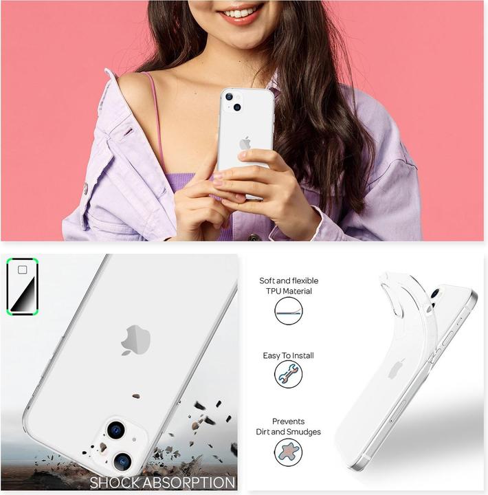 Actual product image Nalia Clear silicone mobile phone case (Apple iPhone 13 mini)