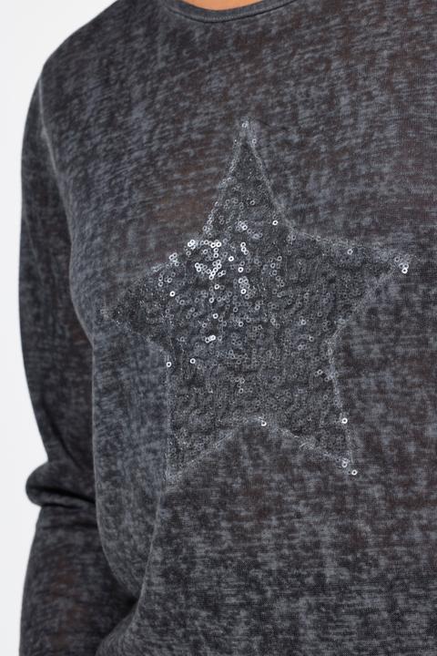 Produktbild Angel of Style T-Shirt, Basic Fit, Pailletten-Stern, Langarm (46)