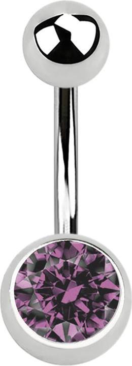 Immagine prodotto Star Piercing Banana argento con sfera e cristallo viola chiaro (senza ottone, Acciaio chirurgico 316L)