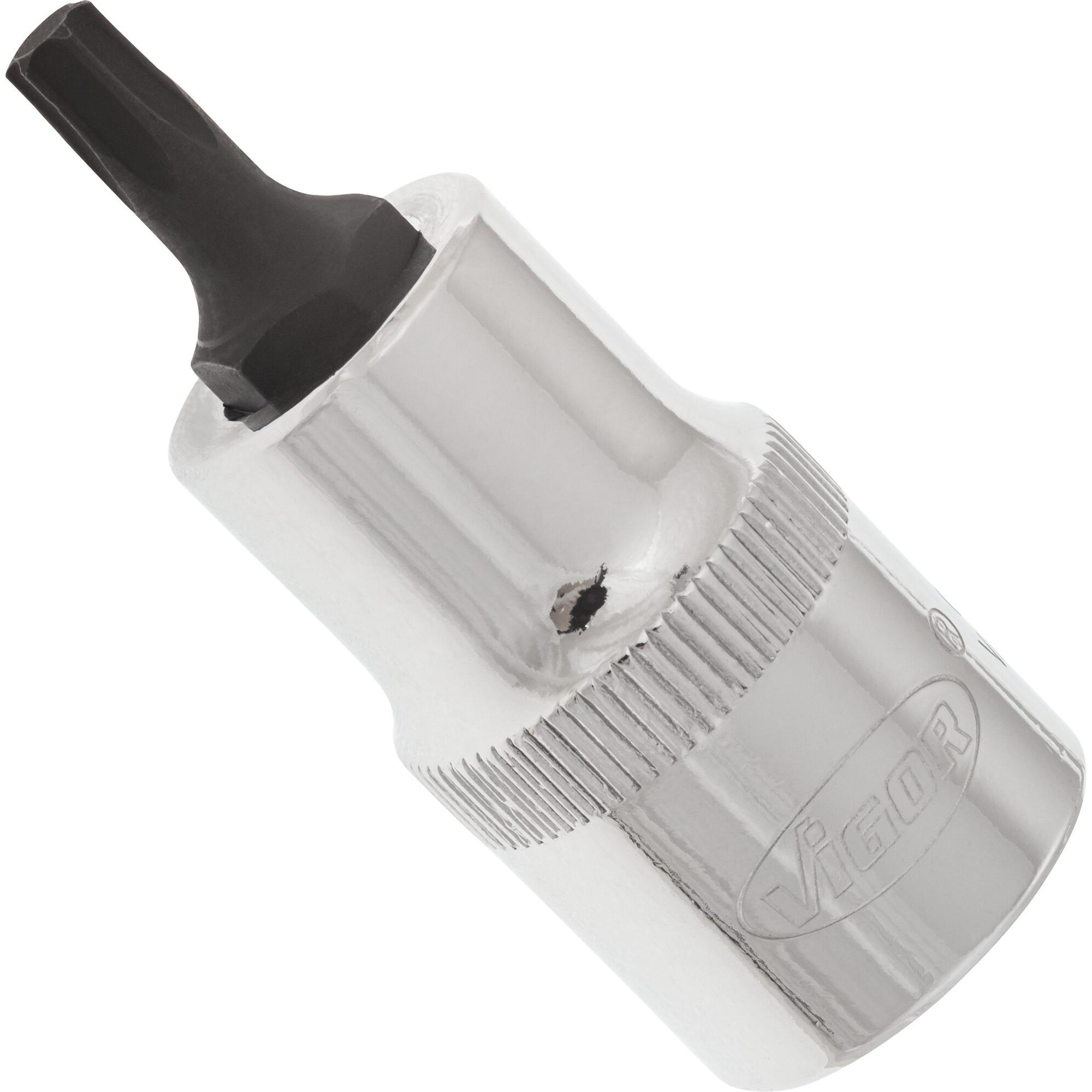 Vigor, Steckschlüssel + Stecknuss, T Schraubendreher-Einsatz ∙ V2153 ∙ Vierkant12,5 mm (1/2 Zoll) ∙ T Profil ∙ T27