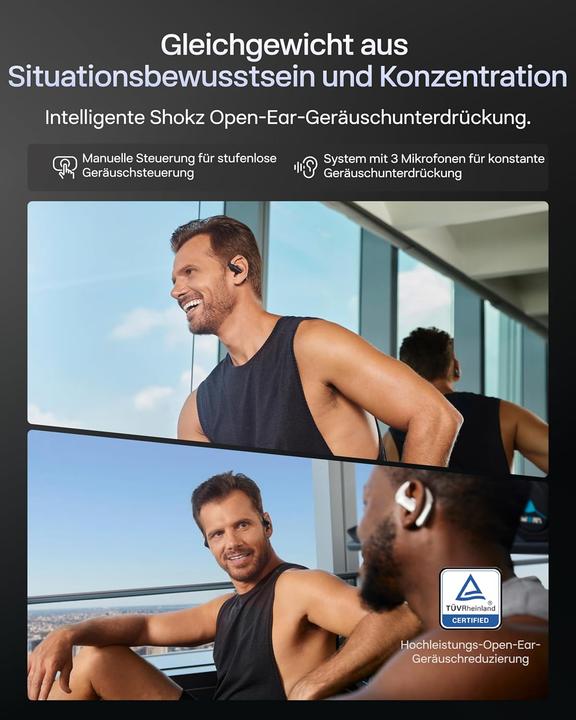 Produktbild Shokz OpenFit Pro Open-Ear-Kopfhörer mit Geräuschreduzierung (ANC, Keine Geräuschunterdrückung, 50 h, Kabellos)