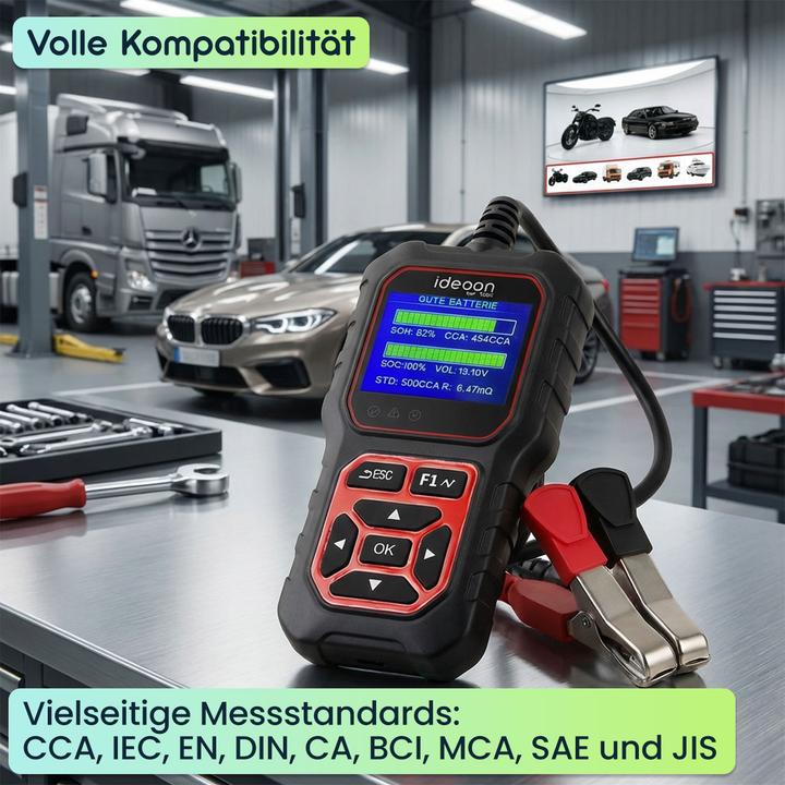 Produktbild Ideoon Digitaler 5-36V Batterietester mit 2.4 Zoll LCD Farbdisplay, Autobatterie Prüfgerät