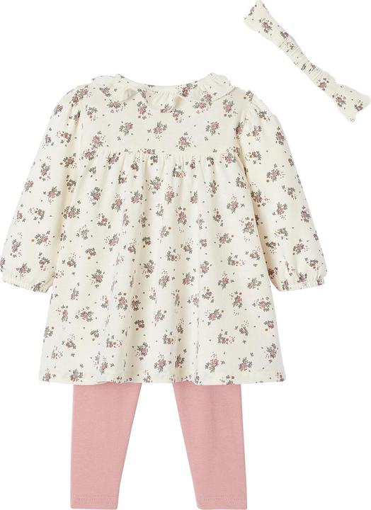 Produktbild Vertbaudet Bio-Kollektion: Baby-Set aus Blumenkleid, Leggings & Haarband (56)