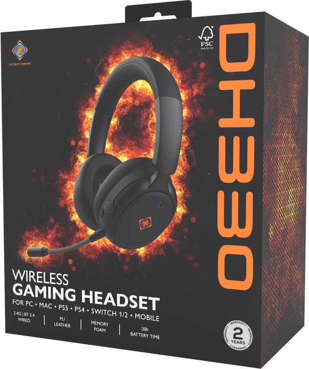 Image du produit Deltaco Wireless Gaming Headset (Filaire, Sans fil)