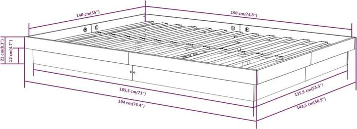 Produktbild vidaXL Bettgestell (90 x 200 cm)
