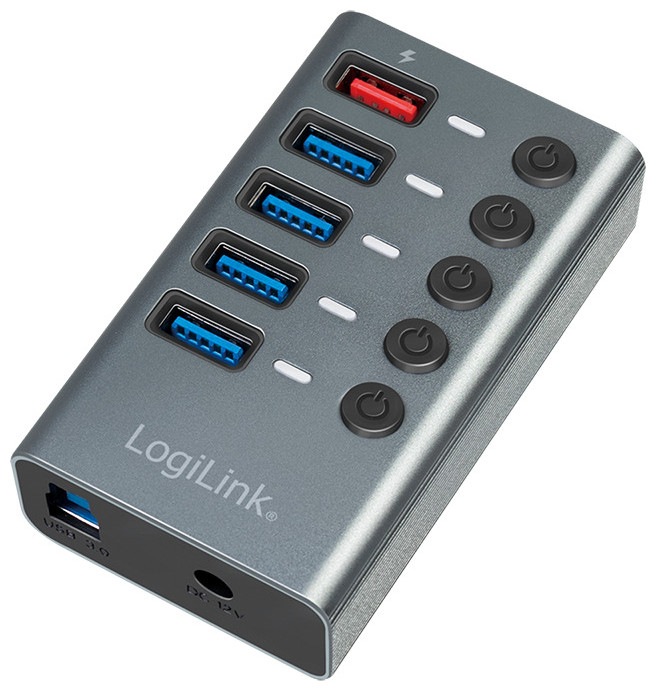 Produktbild LogiLink Hub 4 x USB 3.2 Gen 1 + 1 x USB (Fast Charging) (USB-C, 5 Ports)
