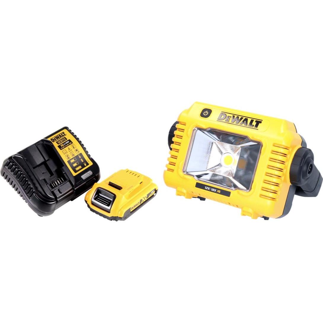 Thumbnail - DeWalt, Arbeitsleuchte, DCL 077 D1 Akku LED Arbeitsstrahler 12 V 18 V 2000 lm IP54 + 1x Akku 2,0 Ah + Ladegerät (2000 lm...
