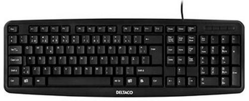 Deltaco TB-53 - Standard - Verkabelt - USB - QWERTY - Schwarz (Eng. Int., Kabelgebunden)