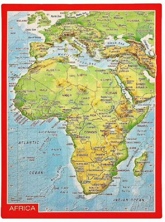 Reliefpostkarte Afrika