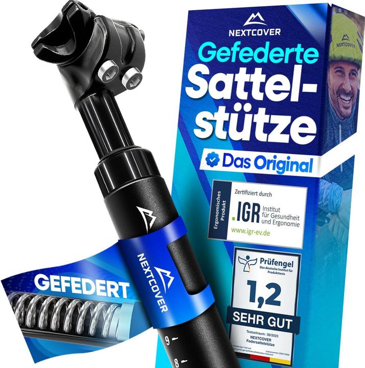 Nextcover Sattelstütze gefedert mit 31.6mm Durchmesser und (Comfort-Spring) Technologie (31.60 mm)