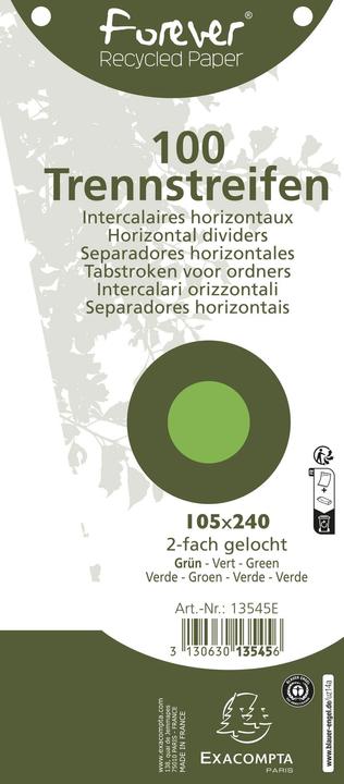 Immagine prodotto Exacompta Divisori Forever 10,5 x 24 cm, trapezoidali, 100 pezzi - verde