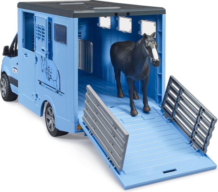 Actual product image Bruder MB Sprinter animal transporter with 1 horse