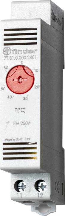 Image du produit Finder Thermostat pour armoire électrique 7T.81.0.000.2402 250 V/AC 1 contact à ouverture (L x H) 17.5