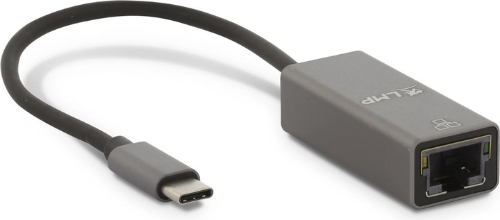 Produktbild LMP USB-C-auf-Gigabit-Ethernet-Adapter, grau (USB-C, RJ45 (1x))
