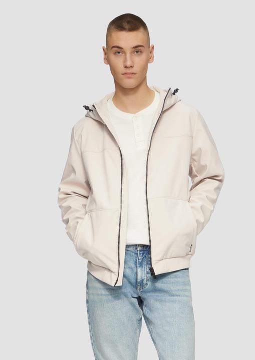 Produktbild S.Oliver Outdoor-Jacke Softshelljacke mit Kapuze und Rippbündchen (XXL)