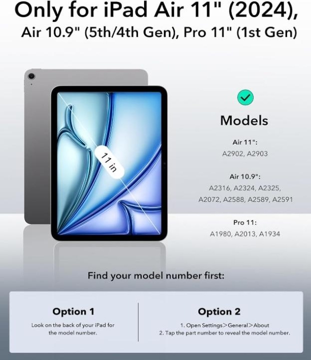 Produktbild ESR Rebound Magnetic Case (iPad Air 11 2024 (M2), iPad Air 10.9 (2022), IPad Air 10.9 (2020), IPad 11” (2018/2020/2021))