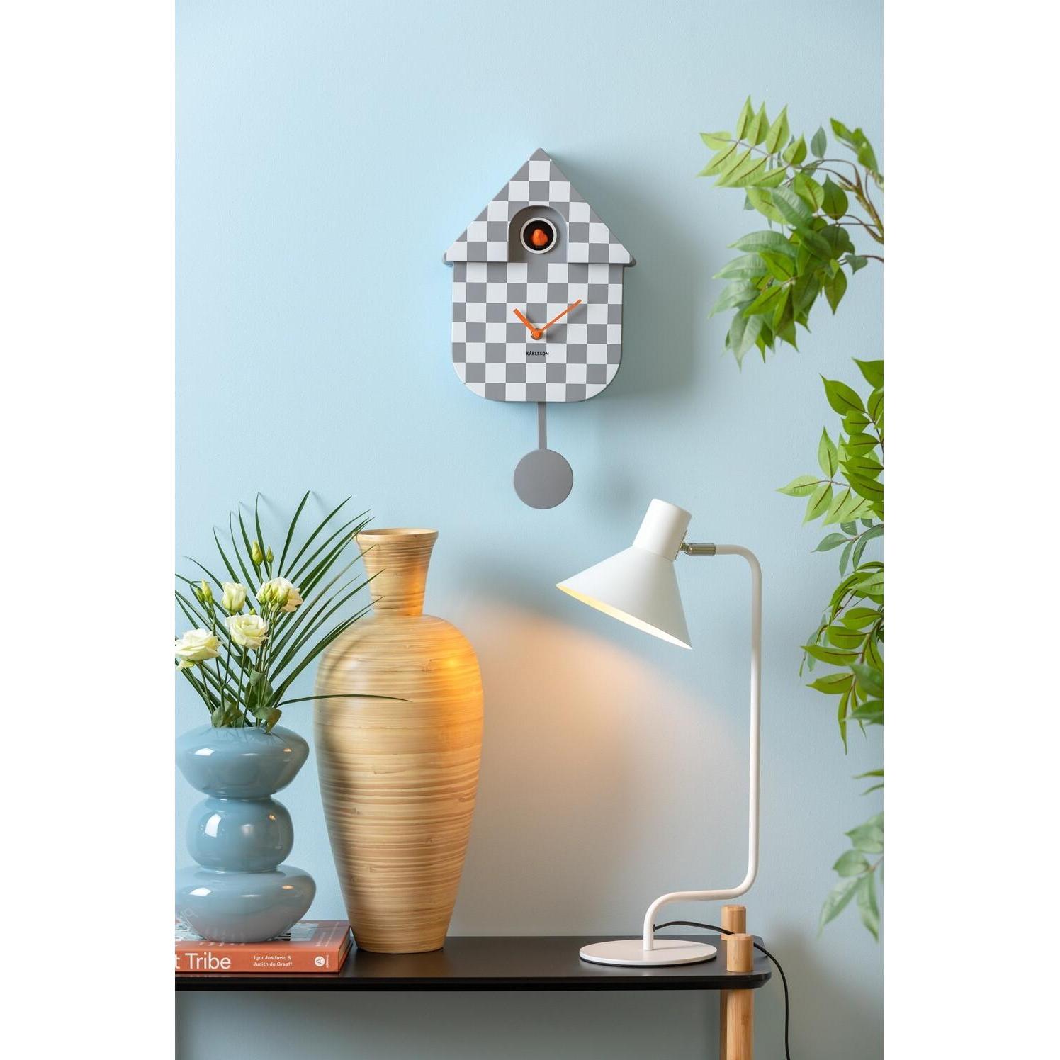 Thumbnail - Karlsson, Armbanduhr, wanduhr modern cuckoo checker, Grau, (405 mm)