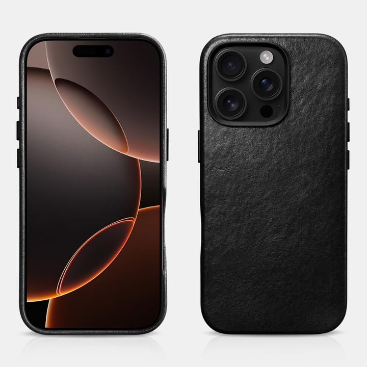 Produktbild iCarer iPhone 17 Pro Max - Oil Wax Premium Magsafe Backcase, Schwarz (Apple iPhone 17 Pro Max)