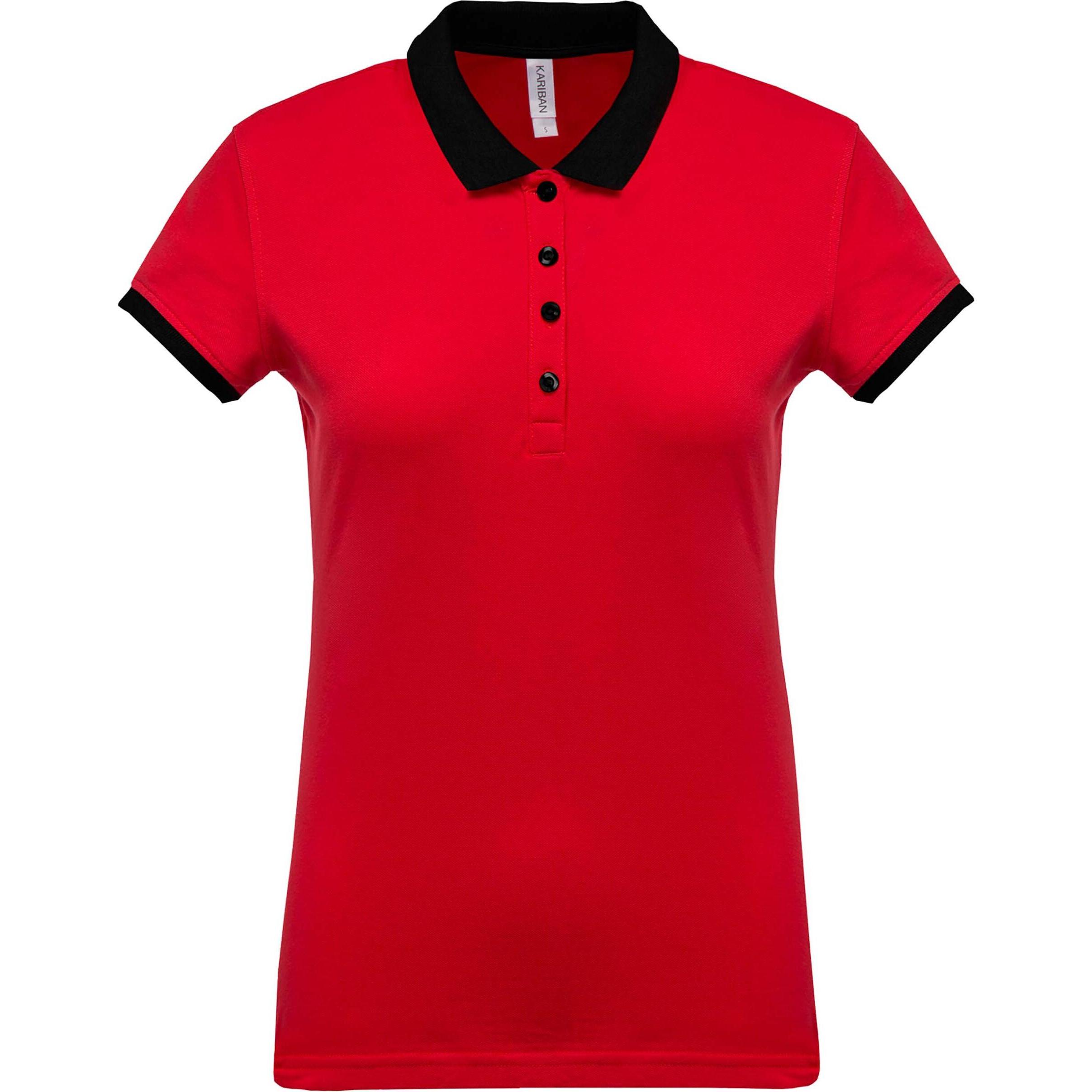 Kariban, Damen, Shirt, mélange bicolore, Rot, (S)
