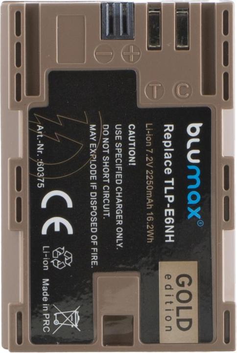 Actual product image Blumax Battery for Canon LP-E6NH digital camera | capacity 2250mAh | voltage 7.2Volt | TAP-C NTC chip (Camera battery)