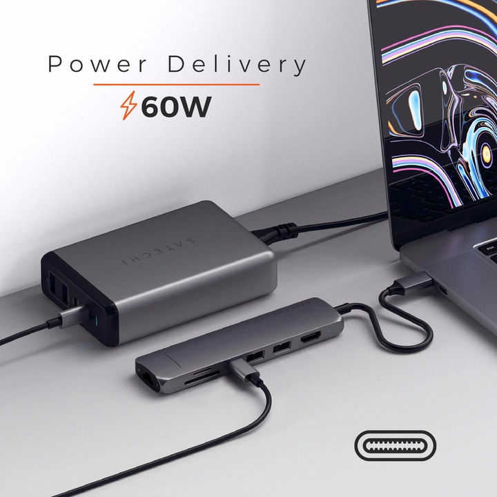 Immagine prodotto Satechi USB-C Slim Multi-porta (USB-C, 7 Porti)