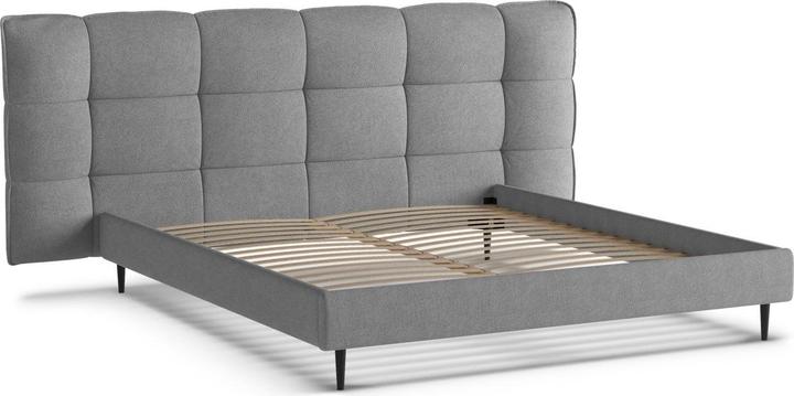 Actual product image Micadoni Boucle Storage Bed with Headboard, "Eric", Dark Grey, 220x270x114 Made in Europe (180 x 200 cm)