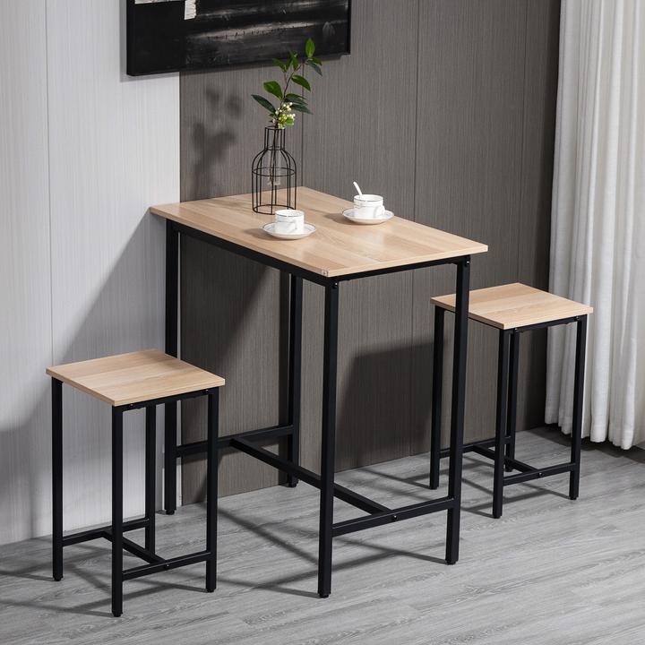 Actual product image Homcom Dining set with 2 stools (Wood)