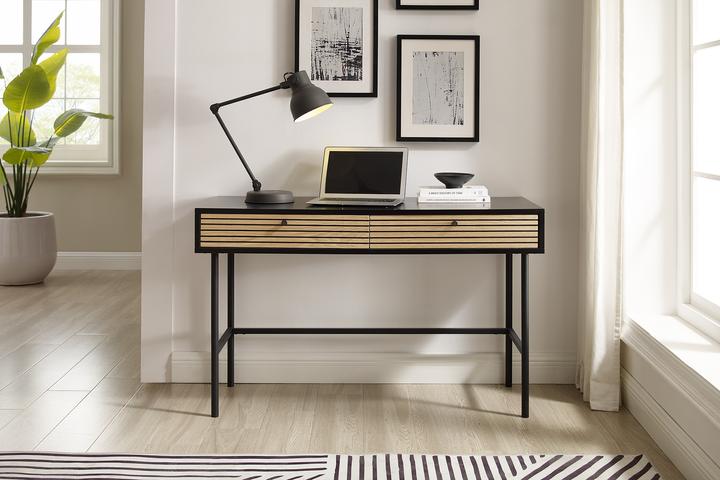 Immagine prodotto SalesFever Scrivania in vero legno impiallacciatox75 nero (120 x 50 x 75 cm)