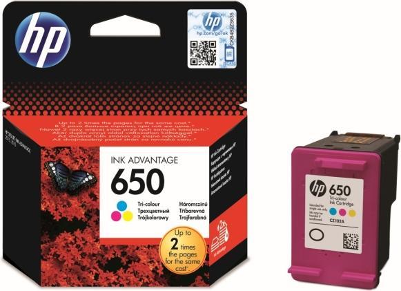 Produktbild HP 650 - Farbe (Cyan, Magenta, Gelb) - Original (C, M, Y)