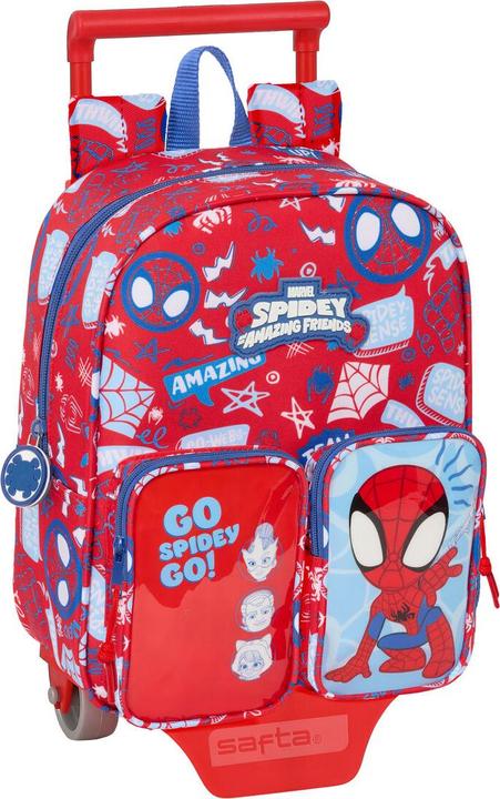 Actual product image Spiderman Schulrucksack mit Rädern Spider-Man Rescue Blau Rot 22 x 27 x 10 cm