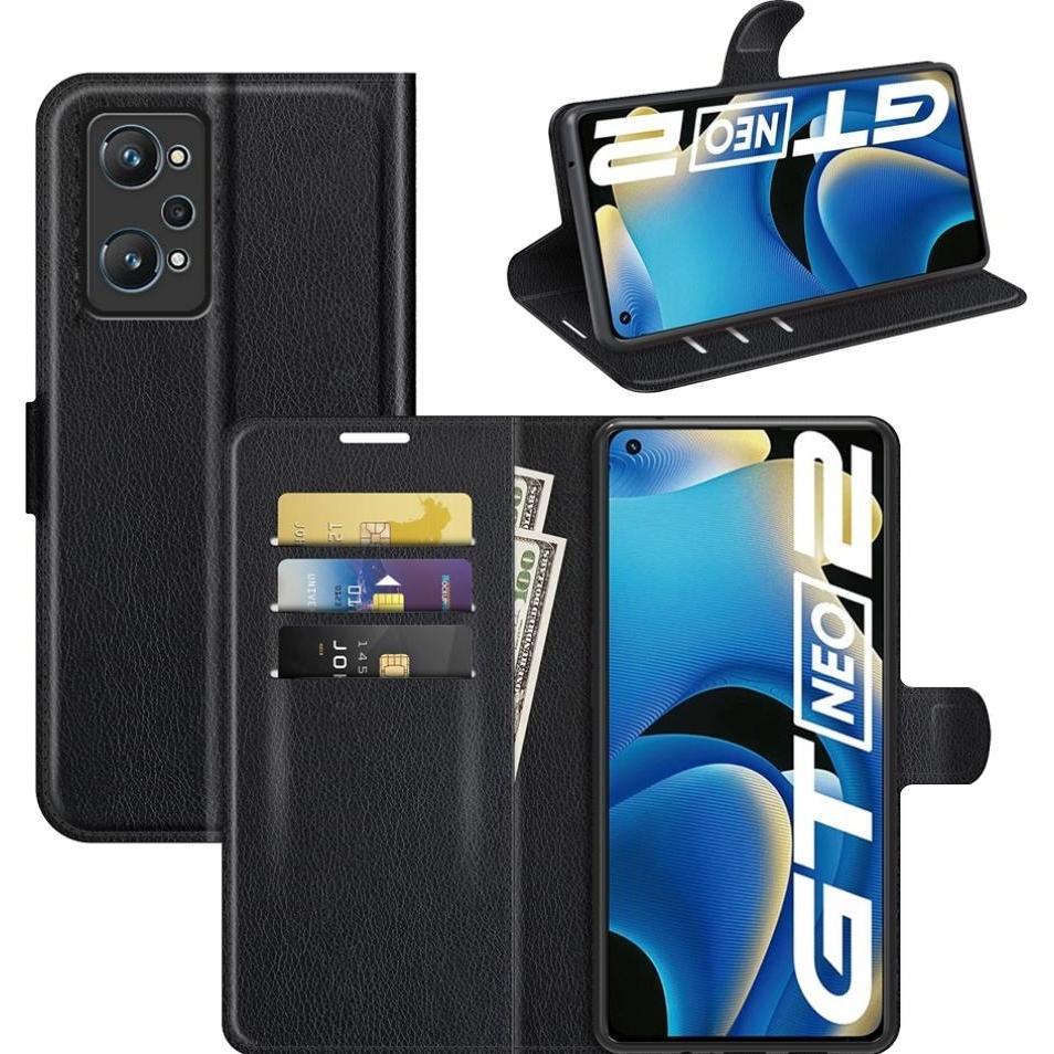 Screenguard Realme GT Neo2 Leather Guard Lederhülle (Realme GT Neo 2), Smartphone Hülle, Schwarz