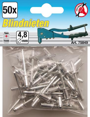Produktbild BGS Blindnieten-Sortiment Ø 4,8 mm 50-tlg.