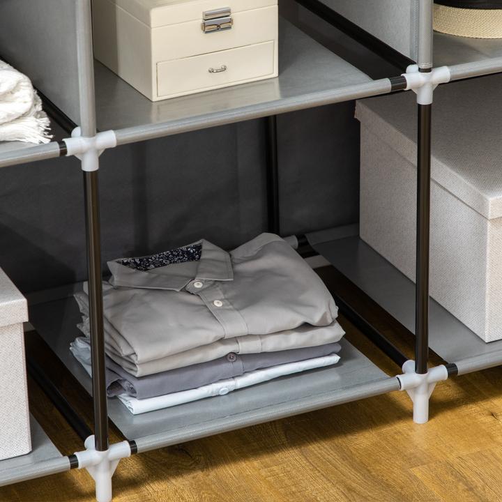 Actual product image Homcom Stoffschrank Stahl, Vliesstoff Dunkelgrau (125 x 43 x 162.5 cm)
